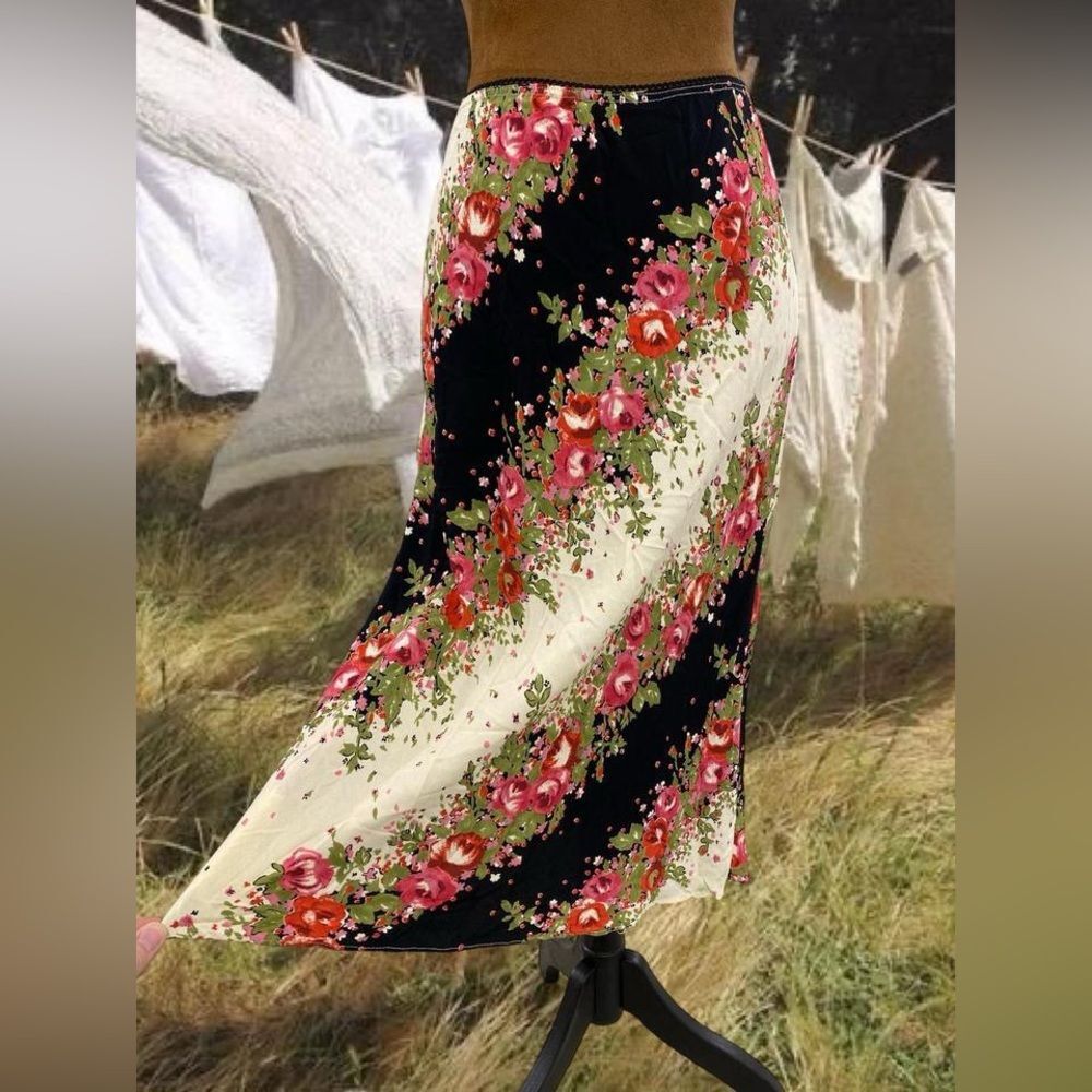Vintage Y2K Whimsigoth Festival Feminine Fairy Cottagecore Midi Skirt